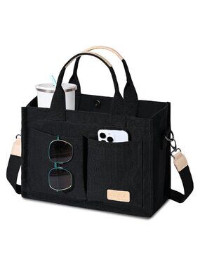 Canvas Tote Bag for Women Crossbody Satchel Purse with Pockets
